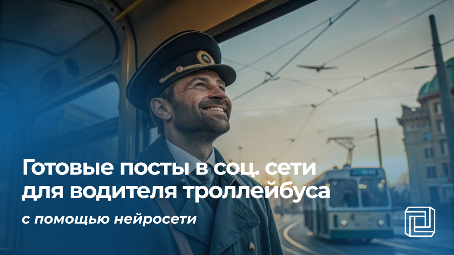Посты в соцсети водителя троллейбуса пишет нейросеть